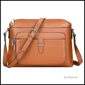 Genuine Leather Crossbody Bag Women's Small Handbag with Card Slots Elegant